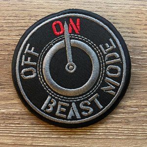 Embroidered Beast Mode On Off Pet Patch | Hook/Loop Emblem For Vest/Harnesses